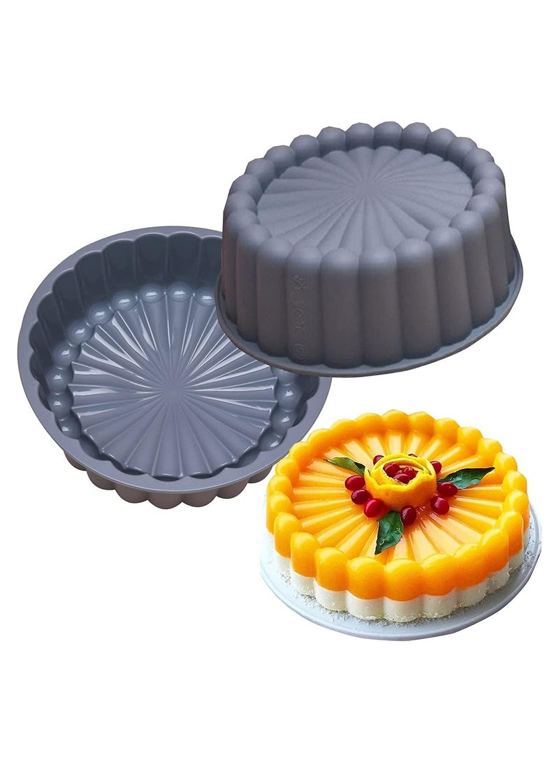 قالب كعكة شارلوت السيليكون المستدير غير القابل للالتصاق - قابل لإعادة الاستخدام للتشيز كيك والبراوني والتورتة والفطائر - Image 5