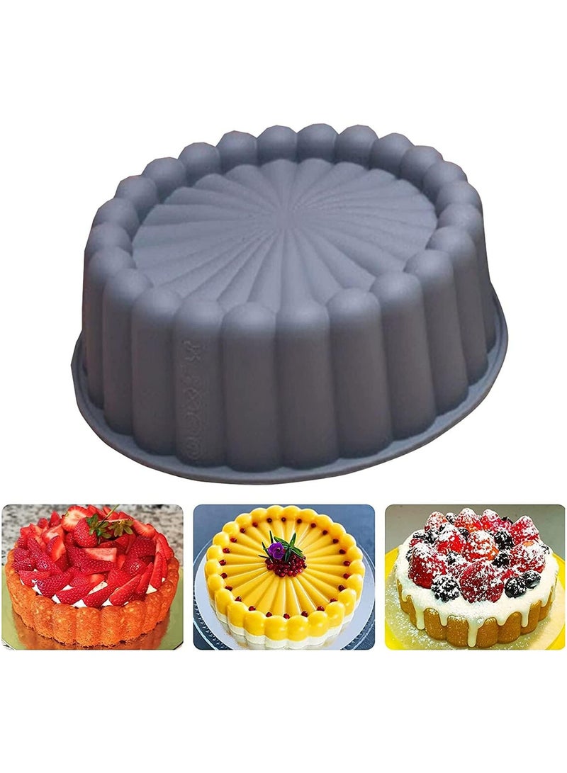 قالب كعكة شارلوت السيليكون المستدير غير القابل للالتصاق - قابل لإعادة الاستخدام للتشيز كيك والبراوني والتورتة والفطائر - Image 3