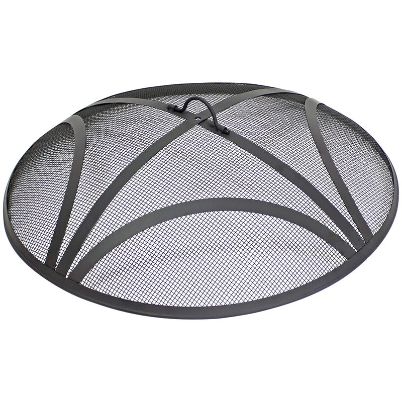 Sunnydaze Sunnydaze Black Reinforced Steel Mesh Fire Pit Spark Screen with Ring Handle  24Inch Diameter 