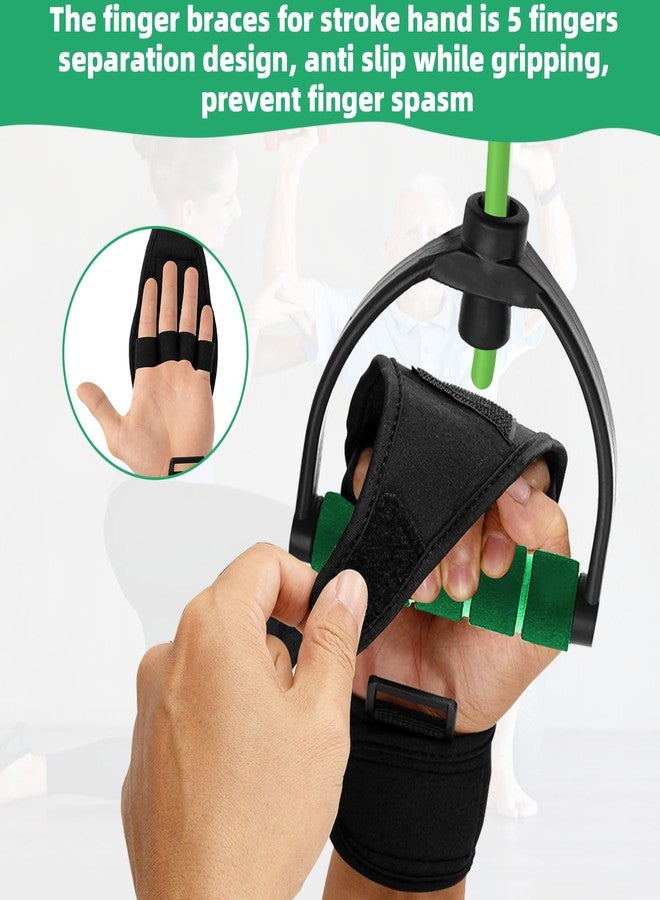 FDFuZhao Stroke Hand Rehabilitation Glove, Finger Splint for Anti-Spasticity Training to Aid Hemiplegia and Grip Weakness in Elderly Patients (Black) - Image 5