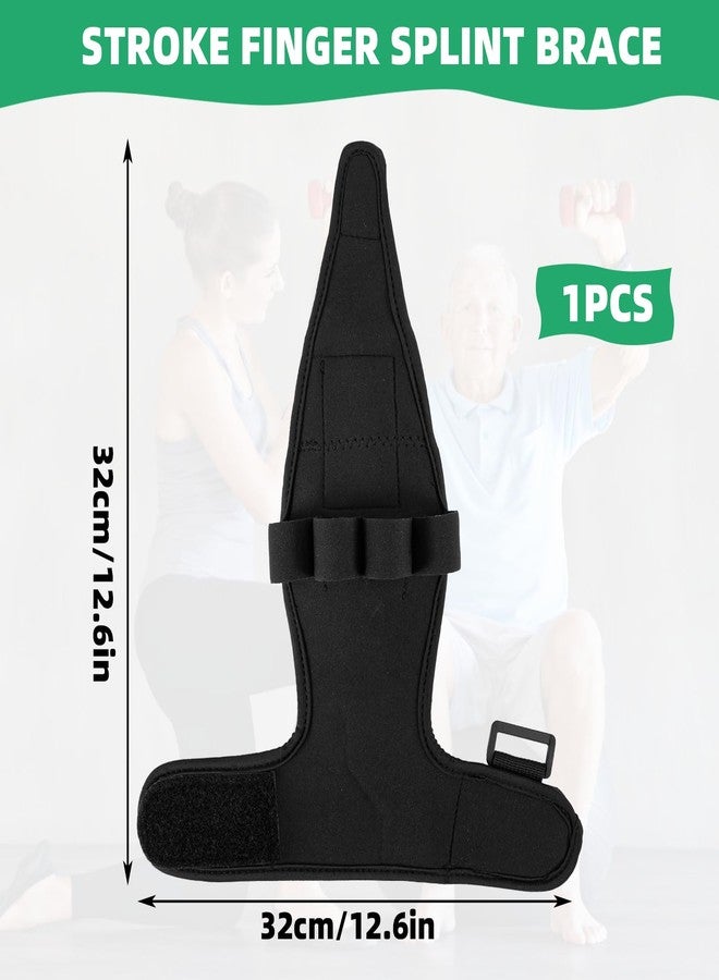FDFuZhao Stroke Hand Rehabilitation Glove, Finger Splint for Anti-Spasticity Training to Aid Hemiplegia and Grip Weakness in Elderly Patients (Black) - Image 2