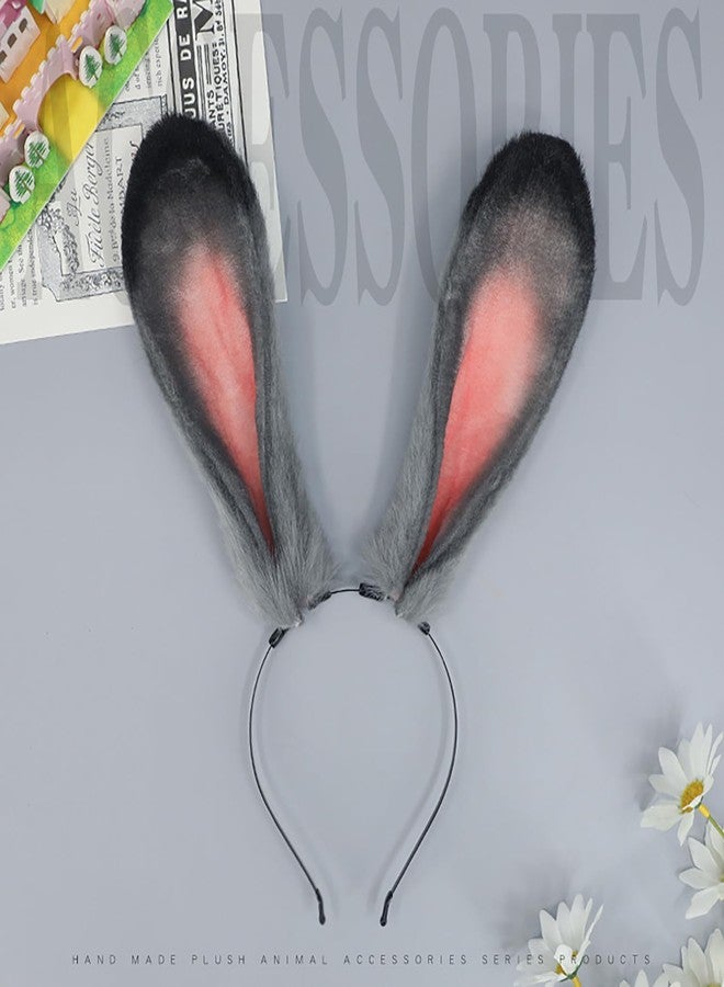 Faylay Women Cosplay Bunny Ears Rabbit Headband Animal Ears Furry Bunny Ears Party Accessories (Bunny Ju) - Image 2