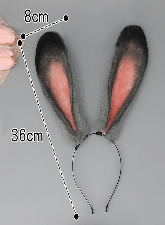 Faylay Women Cosplay Bunny Ears Rabbit Headband Animal Ears Furry Bunny Ears Party Accessories (Bunny Ju) - Image 3