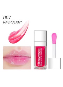 Gecomo Plumping Lip Oil Hydrating Gloss Tinted Lip Balm Transparent Lip Care Big Brush Head Glitter Shine Long Lasting Nourishing Nonsticky Fresh Texture (Raspberry) 0.2 Oz  - Image 3