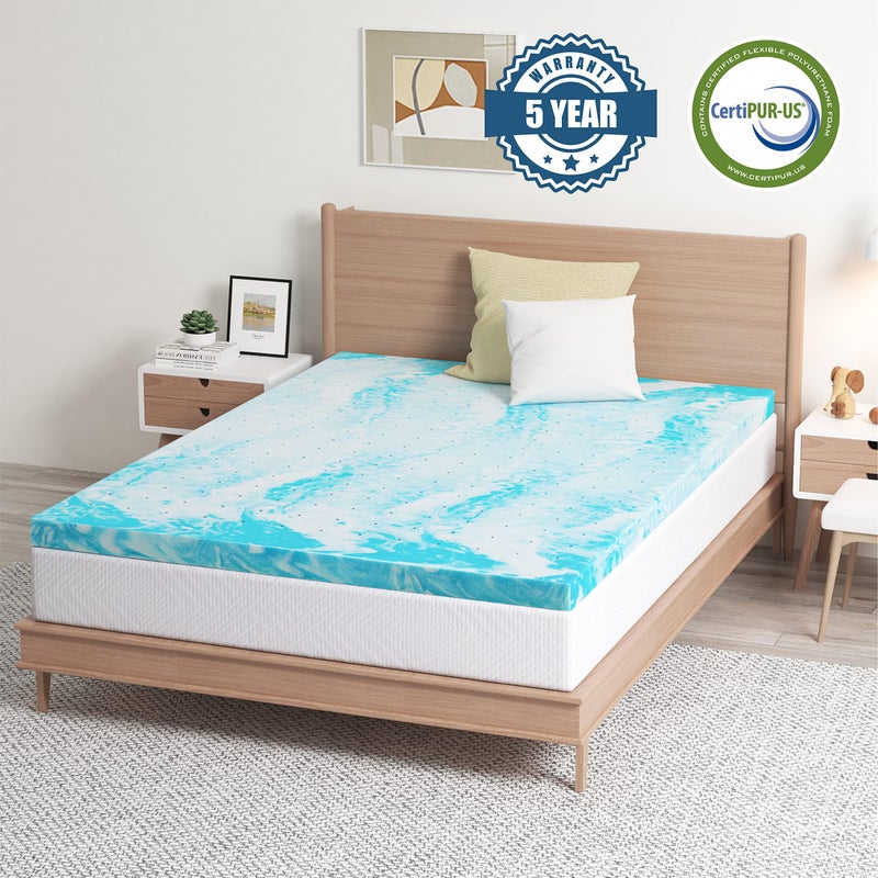MLILY EGO Topper 2 Inch Full Memory Foam Mattress Topper, Cooling Gel Foam Mattress Topper for Pressure Relief, Ventilated Design Bed Topper in a Box, CertiPUR-US Certified, 54"Ã—75", Medium - Image 4