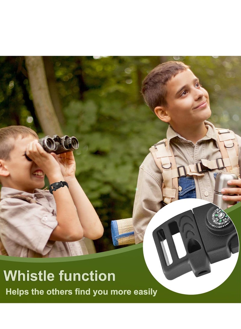 Compass Whistle Buckles, 3/4 Inch Paracord Buckles Compass Buckle for Bracelets Clasp Clip, Plastic Paracord Bracelet Outdoor Camping Emergency Survival Travel Accessories Kits (12 Pcs, 6 Colors)