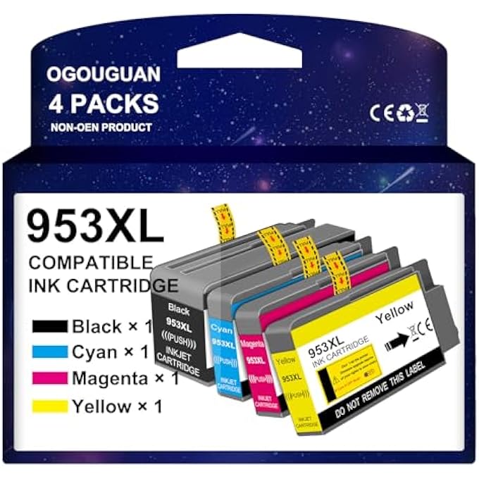 REPLACEMENT FOR HP 953XL INK CARTRIDGES MULTIPACK FOR HP 953 XL COMPATIBLE FOR HP OFFICEJET PRO 7740 8218 8710 8715 8718 8719 8720 8725 8730 8740(BLACK, CYAN, MAGENTA, YELLOW) - Image 2