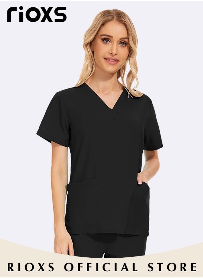 RIOXS - Unisex Medical Uniform Scrubs for Women And Men Scrubs Set Medical Scrubs Short Sleeve Top and Pants - Image 1