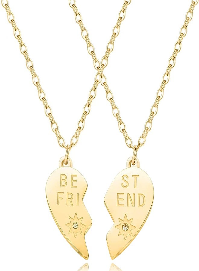 Botrinal Best Friends Heart Necklace Set Stainless Steel Friendship Necklaces Birthday Graduation Jewelry Gift - Image 1