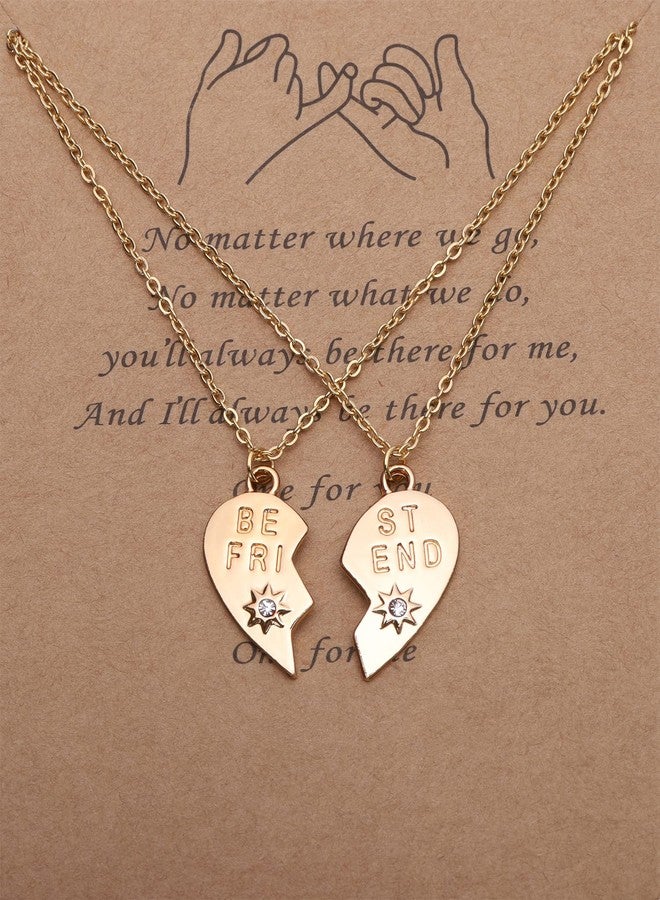Botrinal Best Friends Heart Necklace Set Stainless Steel Friendship Necklaces Birthday Graduation Jewelry Gift - Image 2