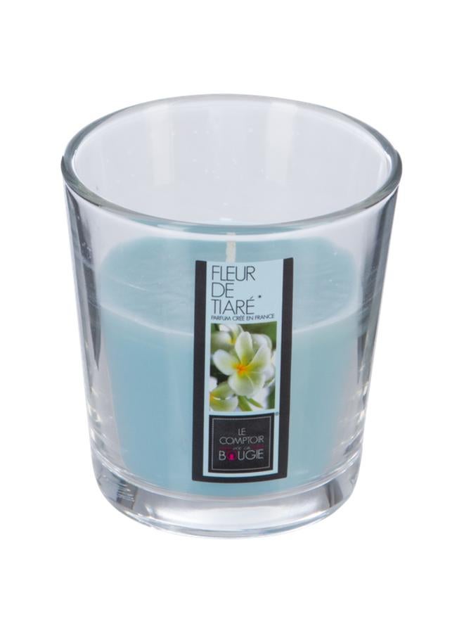 اتموسفيرا شمعة نينا طويلة الأمد برائحة زهرة تياري، زجاج أزرق، 90 جم - Image 1