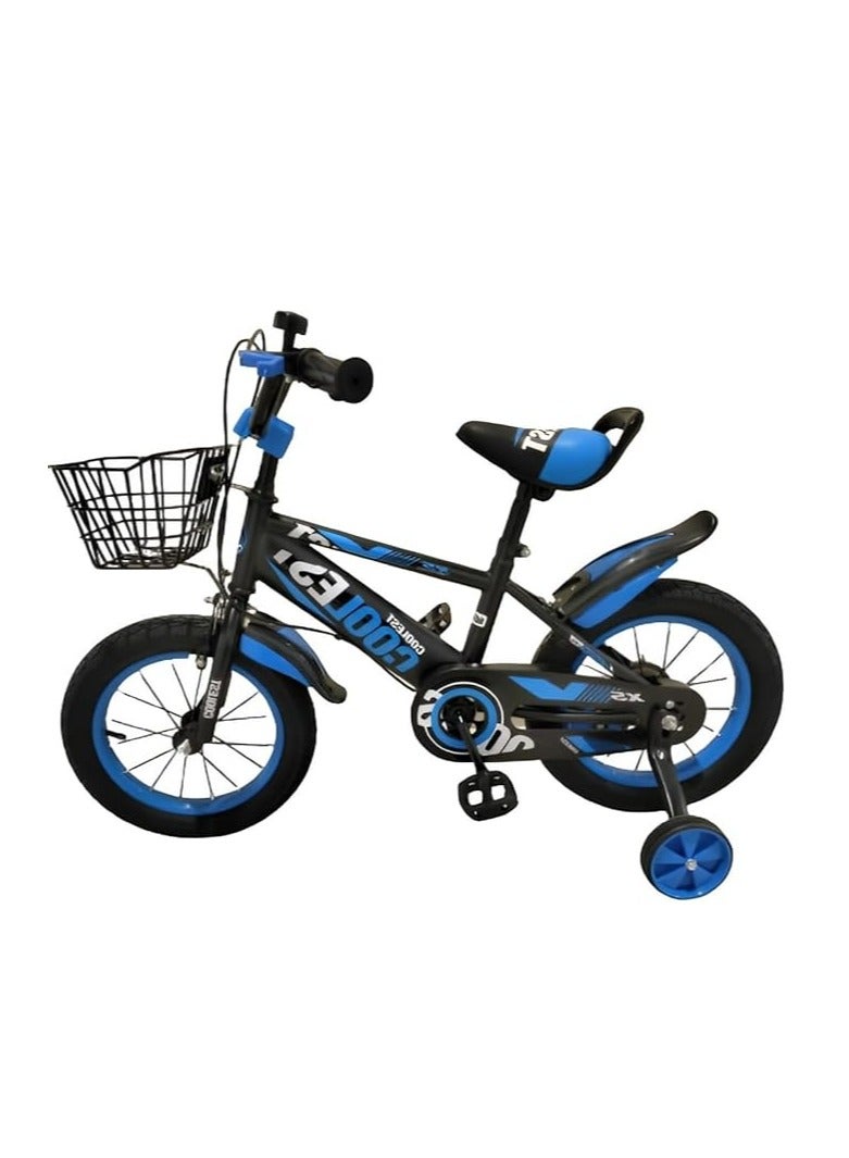 Generic Wonderful kids bike with training wheels and basket, Bell Blue  - Image 1