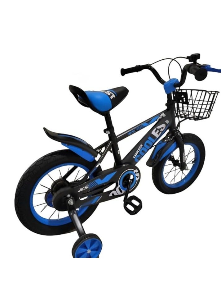 Generic Wonderful kids bike with training wheels and basket, Bell Blue  - Image 2