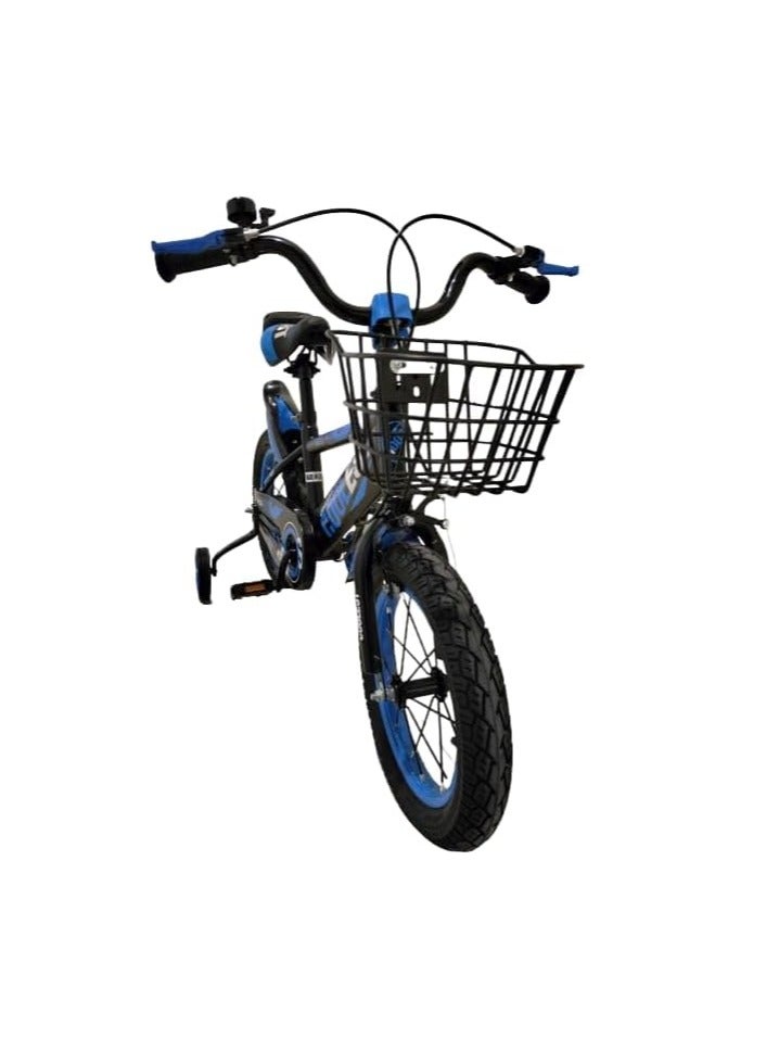 Generic Wonderful kids bike with training wheels and basket, Bell Blue  - Image 3