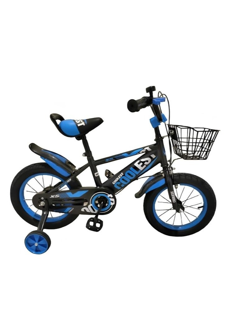 Generic Wonderful kids bike with training wheels and basket, Bell Blue  - Image 4
