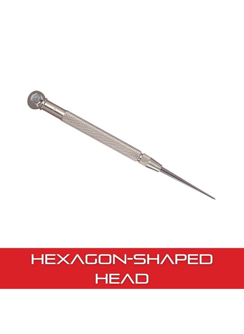 Starrett Starrett Steel Pocket Scriber with Hexagon Shape Head  238 60mm Point Length 14 64mm Handle Diameter Knurled and NickelPlated Handle  70A  - Image 3