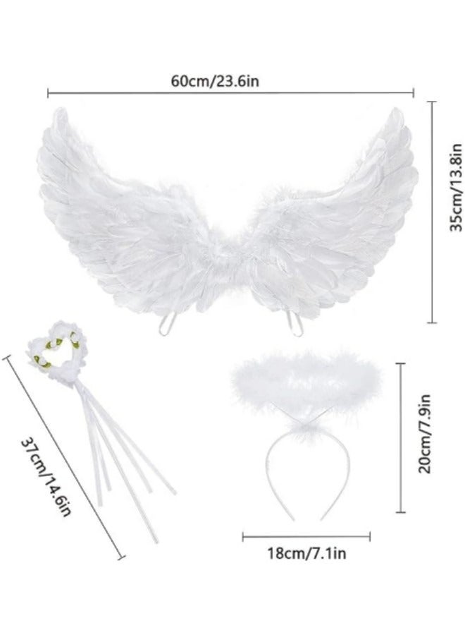 زي أجنحة مكون من 3 قطع، أجنحة ريش وهالة - Image 3