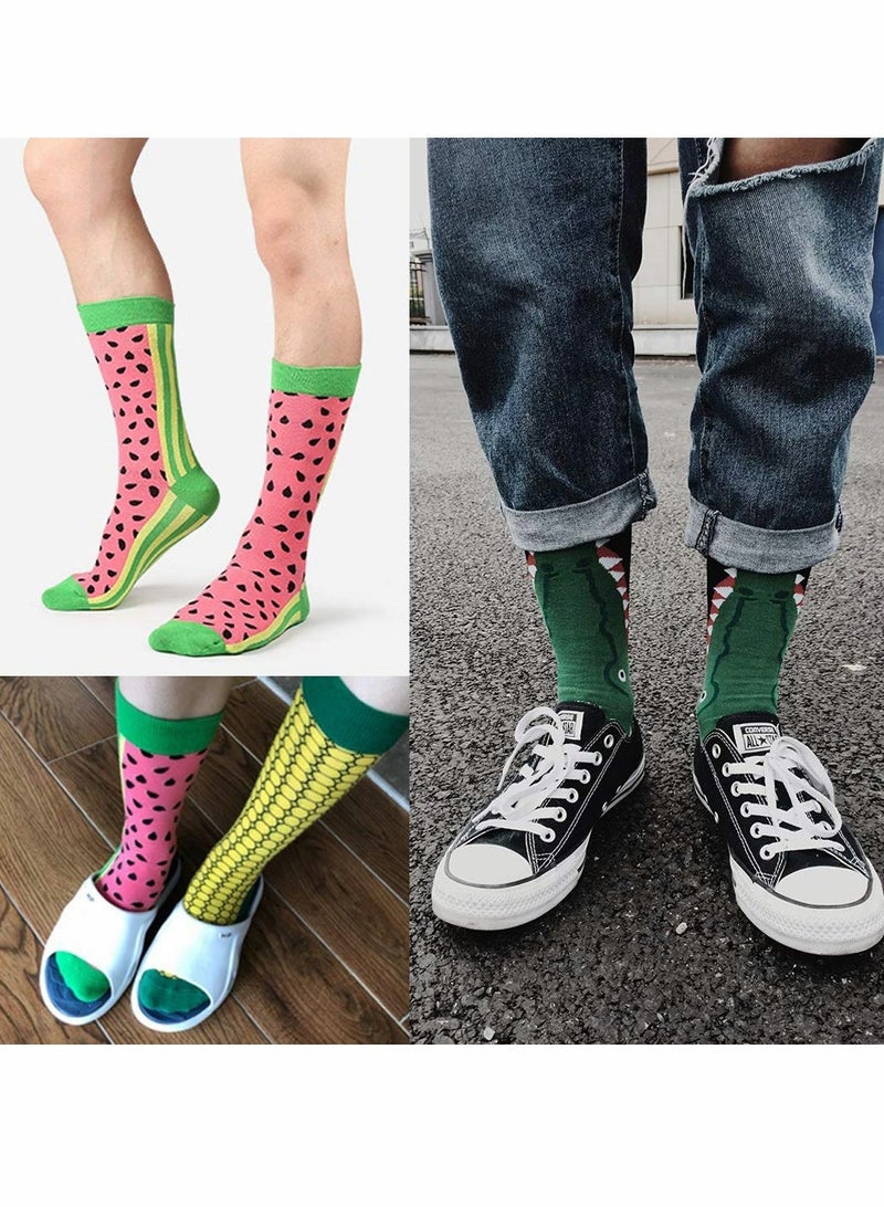 Excefore Funny Socks for Women Men, 6 Pcs Winter Crazy Fun Crew Novelty Fashion Casual Dress Socks, Trend Hip Hop Colourful Compression Socks - Image 2