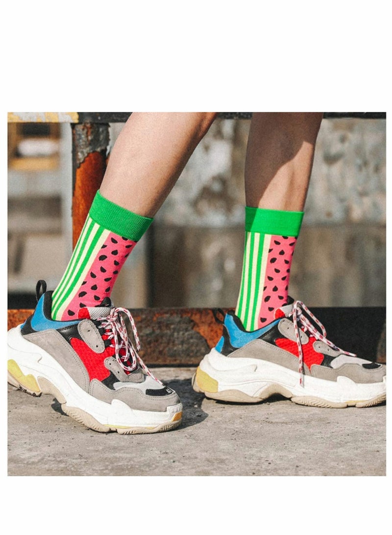 Excefore Funny Socks for Women Men, 6 Pcs Winter Crazy Fun Crew Novelty Fashion Casual Dress Socks, Trend Hip Hop Colourful Compression Socks - Image 5