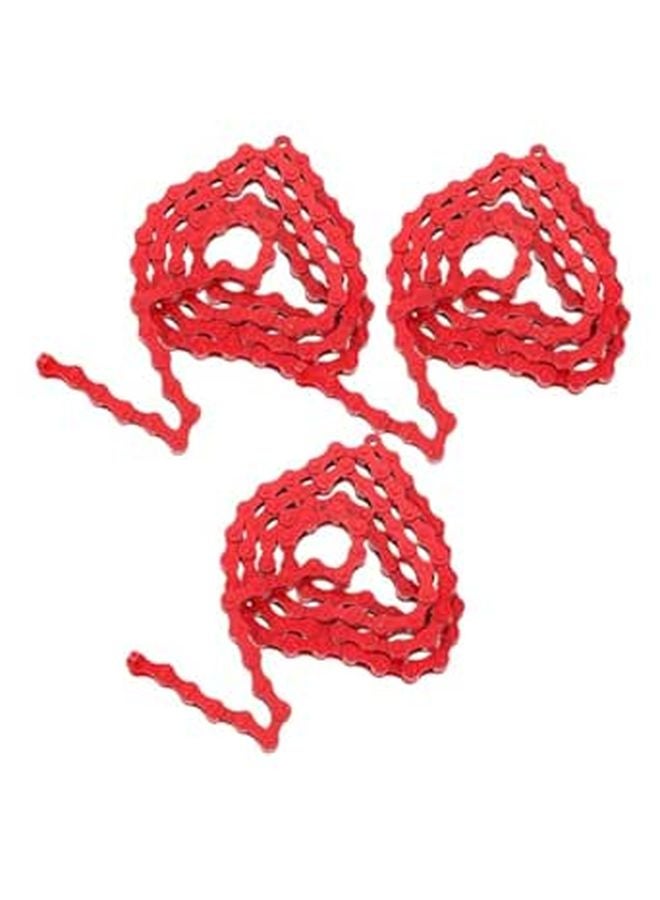 3Pcs Steel Bicycle Chain Replacement for Mountain and Road Bike Easy Maintenance with Quick Link - Image 1