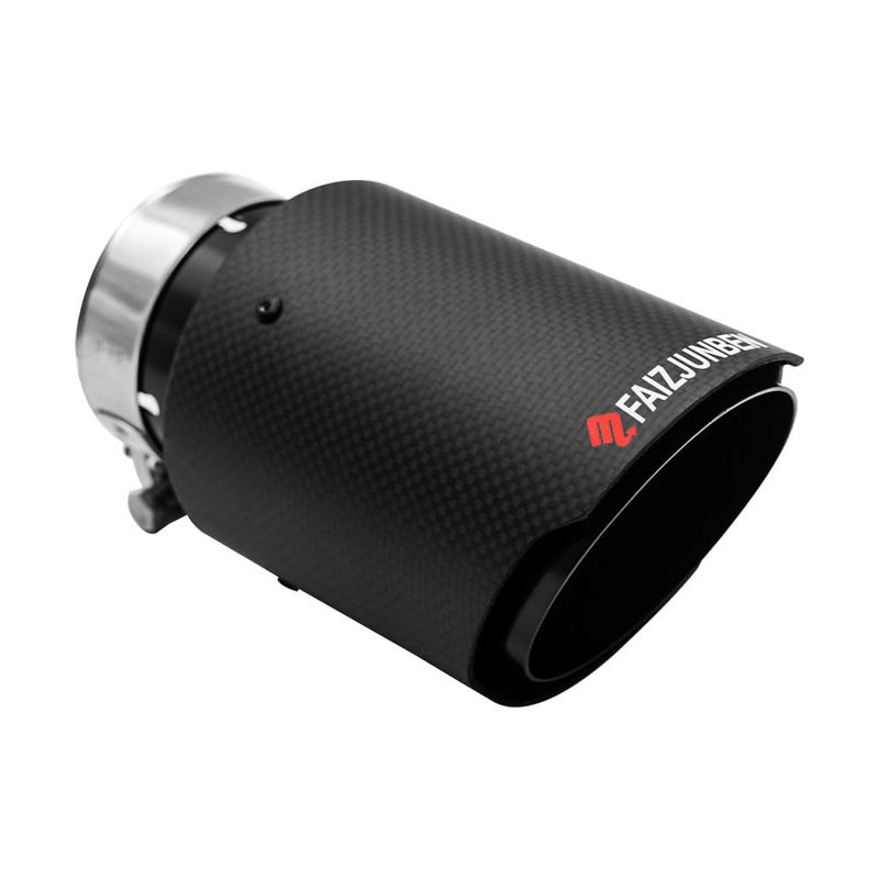 FAIZJUNBEN Carbon Fiber Exhaust Tip Muffler, 2.5" Inlet 3.5" Outlet Tail Pipe for 61-63mm Car Exhaust Pipe - Image 1
