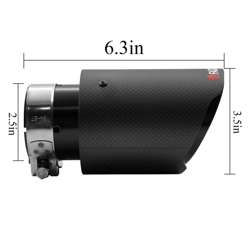 FAIZJUNBEN Carbon Fiber Exhaust Tip Muffler, 2.5" Inlet 3.5" Outlet Tail Pipe for 61-63mm Car Exhaust Pipe - Image 4