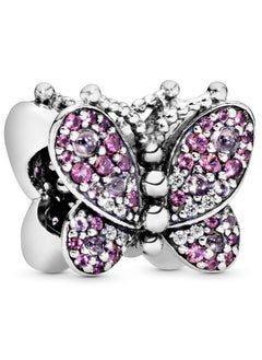 Pandora Pink Pave Butterfly Pendant - Made of Sterling Silver and Cubic Zirconia