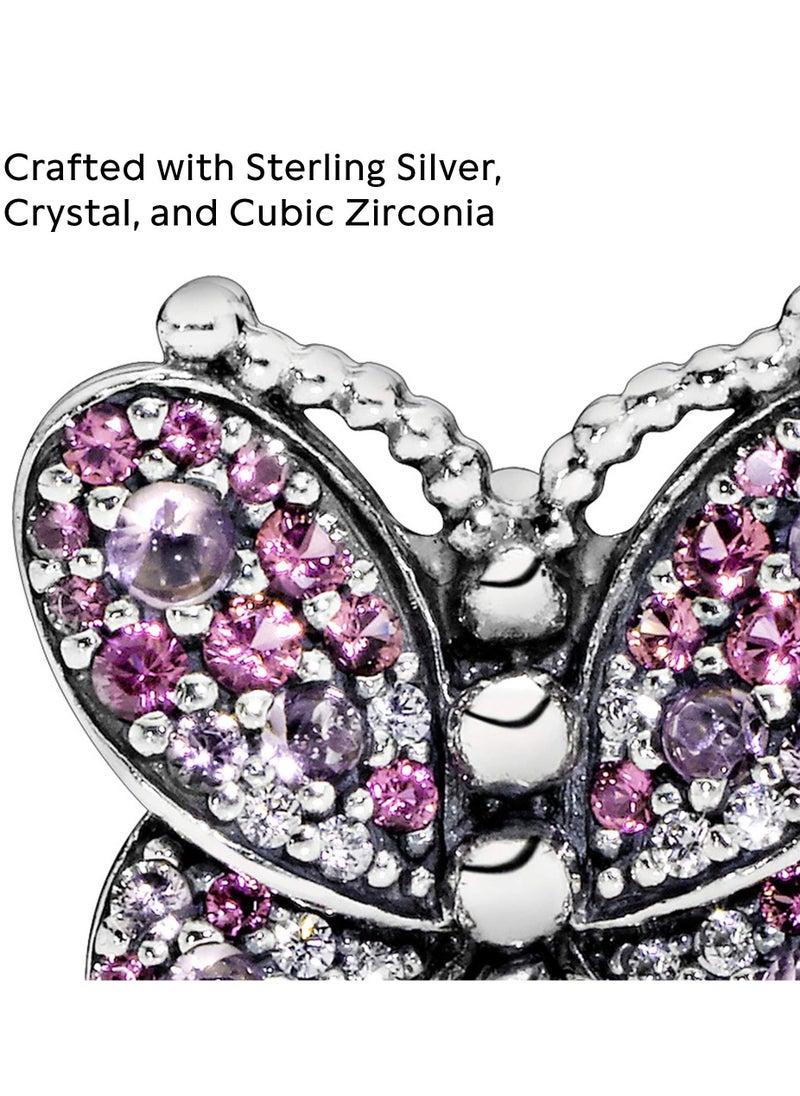 Generic - Pandora Pink Pave Butterfly Pendant - Made of Sterling Silver and Cubic Zirconia - Image 1