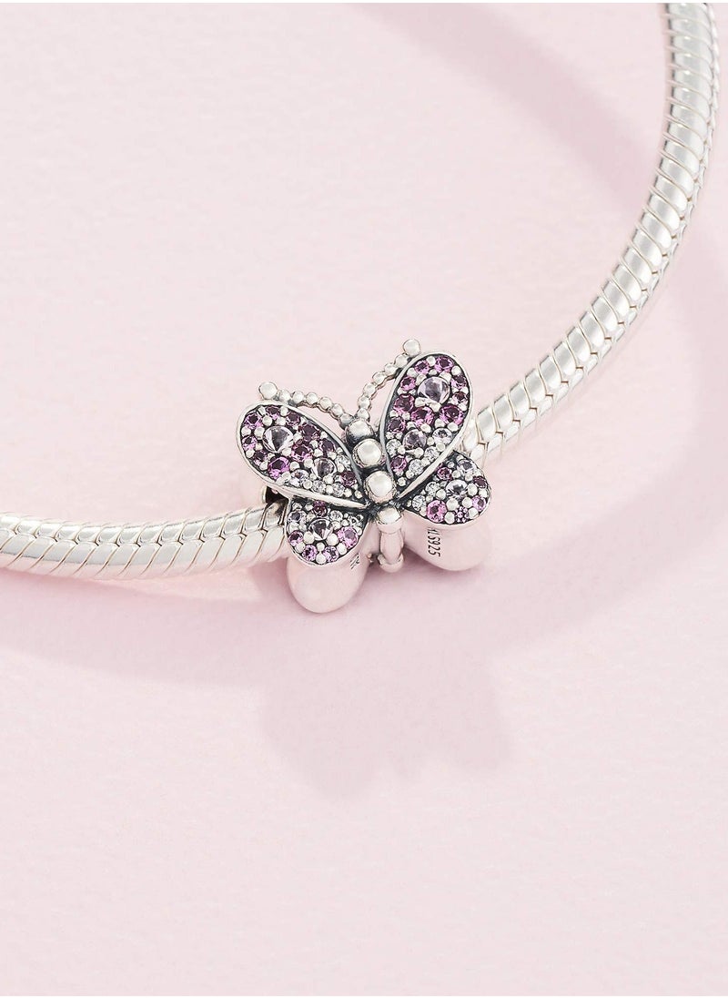 Generic - Pandora Pink Pave Butterfly Pendant - Made of Sterling Silver and Cubic Zirconia - Image 1