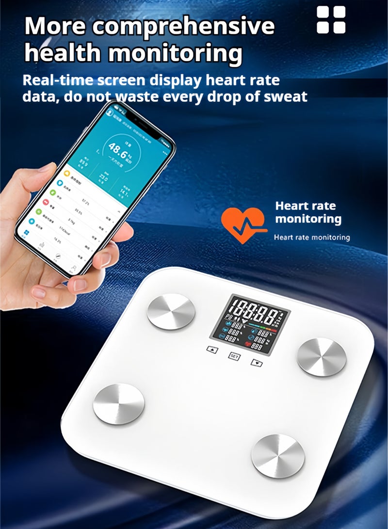 Smart Bluetooth Body-Fat Scale – 13-Metric Fitness Monitor with App Sync, Tempered Glass, Multi-User for Home Use - Image 4