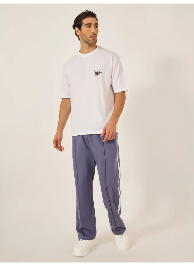 ستايلي Styli Minimal Graphic Print Short Sleeve Oversized T-Shirt