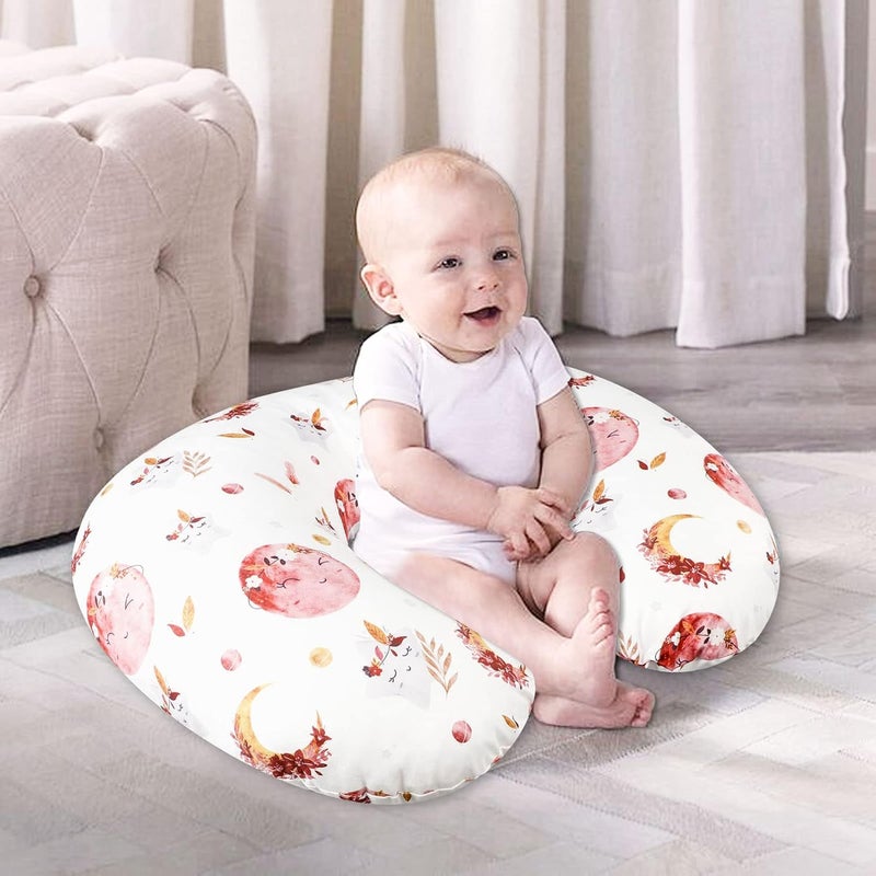 Jundetye Baby Nursing Pillow Cover Removeable Breastfeeding Pillow Slipcover Nursing Pillow Case for Newborn Boys Girls Soft Fabric Fits Snug On Infant Washable  Breathable Moon Star - Image 2