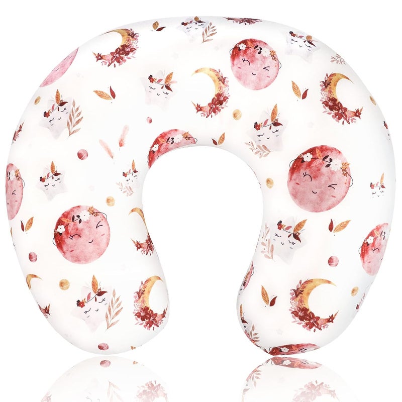Jundetye Baby Nursing Pillow Cover Removeable Breastfeeding Pillow Slipcover Nursing Pillow Case for Newborn Boys Girls Soft Fabric Fits Snug On Infant Washable  Breathable Moon Star - Image 1