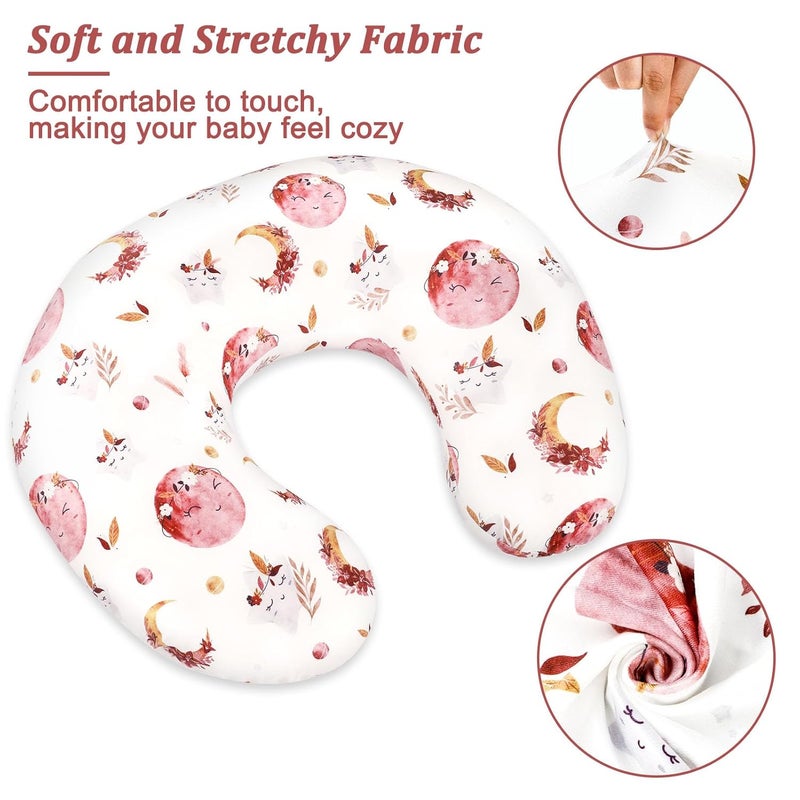 Jundetye Baby Nursing Pillow Cover Removeable Breastfeeding Pillow Slipcover Nursing Pillow Case for Newborn Boys Girls Soft Fabric Fits Snug On Infant Washable  Breathable Moon Star - Image 3