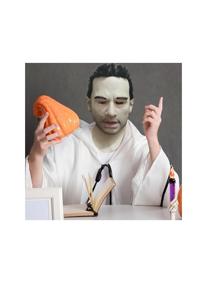 غطاء وجه رأس الرجل - غطاء رأس من اللاتكس لأزياء التنكر الرعب - غطاء رأس رعب بفتحات عيون بدون درزات للمهرجانات والأزياء التنكرية والبيوت المسكونة والعروض - Image 2