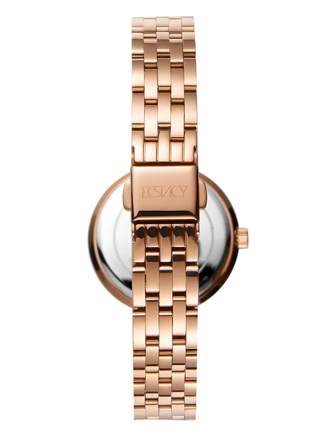 ECSTACY Ecstacy Women's Japan Quartz Movement Watch, Analog Display and Metal Strap - E8516-RBKML, Rose Gold
