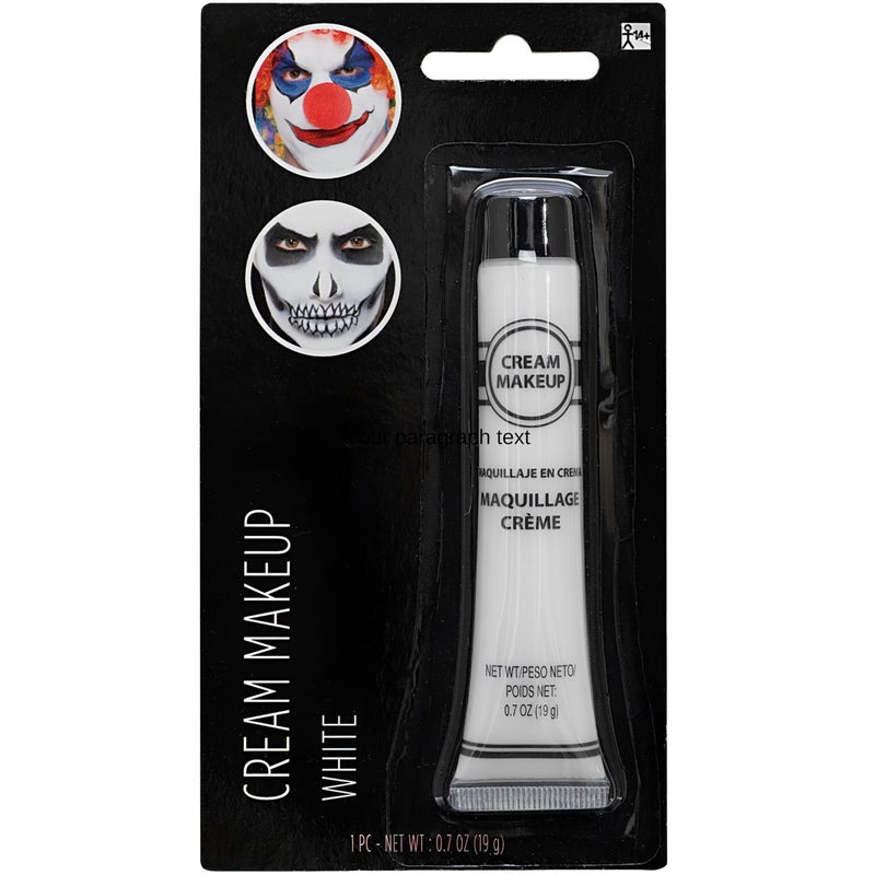 Amscan White Cream Makeup Costume Accessory - 0.7 Oz, 1 Count - Bold and Long-Lasting - Easy-to-Apply & Full Coverage For Exceptional Transformations - Image 2