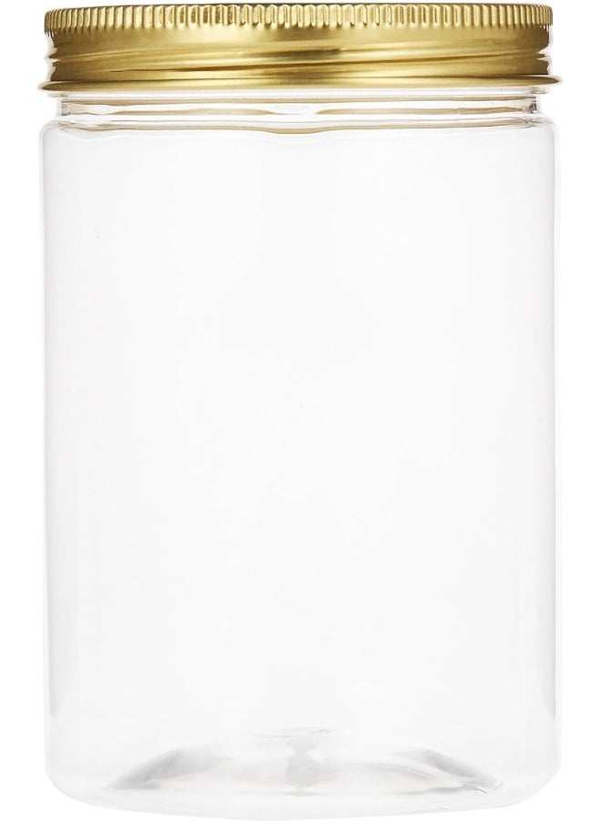 ALSAQER Alsaqer Round Spice Plastic Jar with Gold Lid 4-Pieces Set, 450 ml Capacity  - Image 2