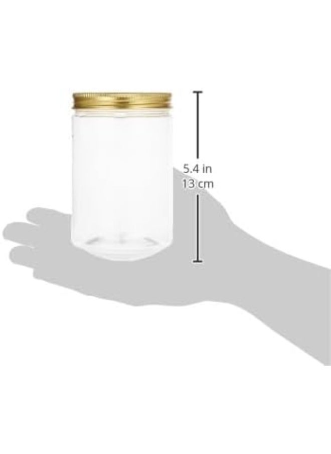 ALSAQER Alsaqer Round Spice Plastic Jar with Gold Lid 4-Pieces Set, 450 ml Capacity  - Image 3