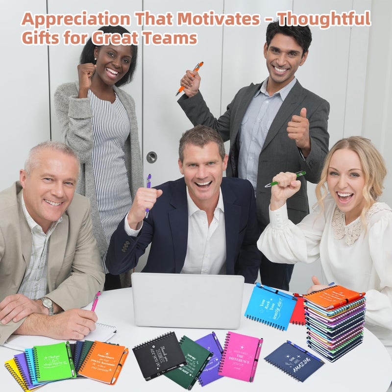 Bermoge 40 Pcs/20 Sets Employee Appreciation Gifts Bulk, Inspirational Notebooks with Motivational Pens for Staff, Thank You Gifts for Coworkers, Teachers,Team, Nurse, DSP, Office, School, Christmas - Image 5