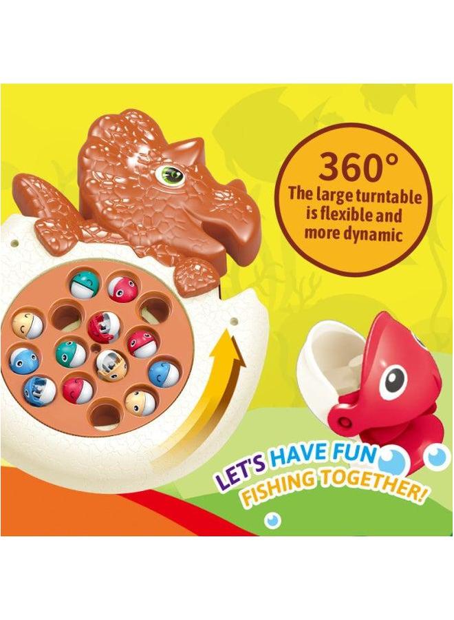 Dinosaur Fishing Plate Children Boy Baby Magnetic Rod Set Educational Early Education Exercise Reaction Toy-Color:【Sealed English Color Box】 Plate-Curry 48 Boxes - Image 5