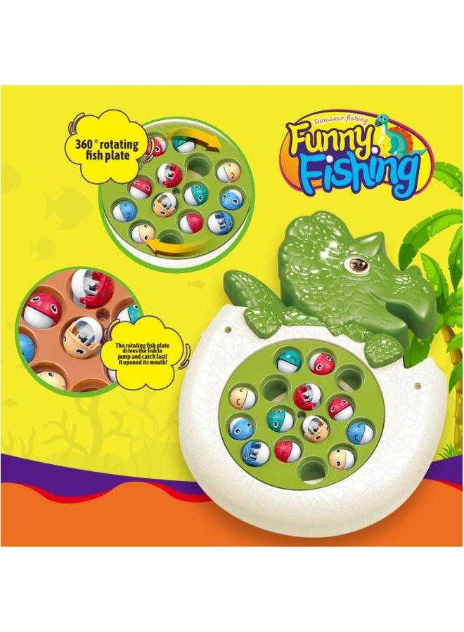 Dinosaur Fishing Plate Children Boy Baby Magnetic Rod Set Educational Early Education Exercise Reaction Toy-Color:【Sealed English Color Box】 Plate-Curry 48 Boxes - Image 2