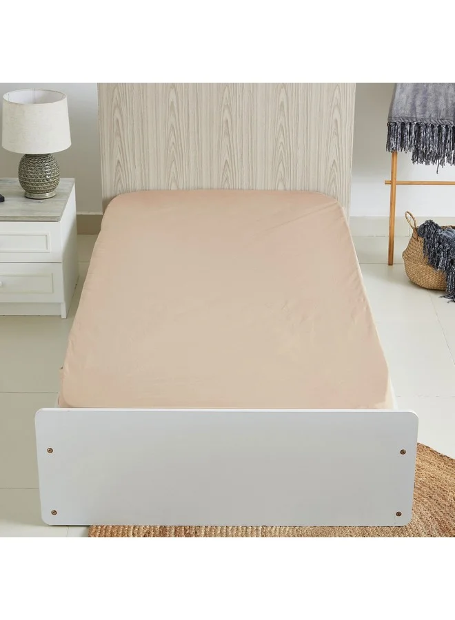 Home Box Ballina Solid Cotton Single Fitted Sheet 200 x 33 x 90 cm