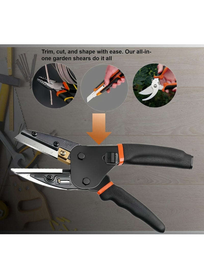 LASALE - LASALE Multifunction 3 In 1 Cutter Garden Pruning Pliers Power Cut Cutting Tool With Builtin Wire Cutter Multi Tool Pliers Hand Tools - Image 1