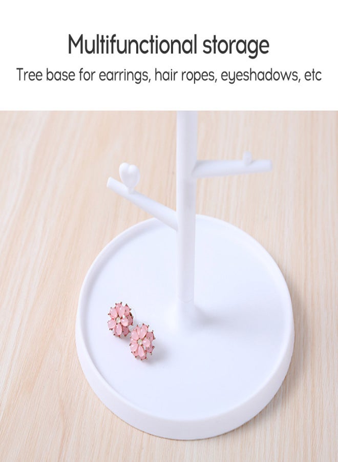 HD rotating mirror makeup mirror portable desktop cute desktop princess mirror student dormitory simple dressing mirror White - Image 2