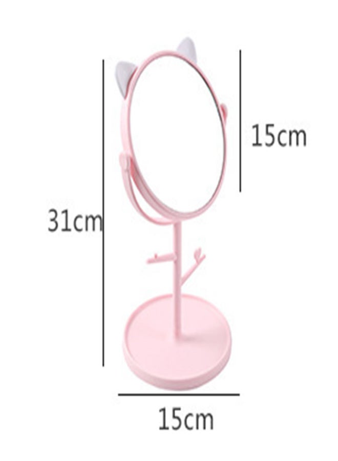 HD rotating mirror makeup mirror portable desktop cute desktop princess mirror student dormitory simple dressing mirror White - Image 3