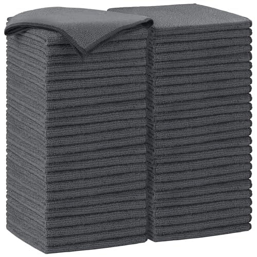 AIDEA Microfiber Cleaning Cloth50PK Soft Microfiber Towels for Cars Absorbent Cleaning Rags LintFree StreakFree Wash Cloths for House Kitchen Window12inx12in Grey - Image 1