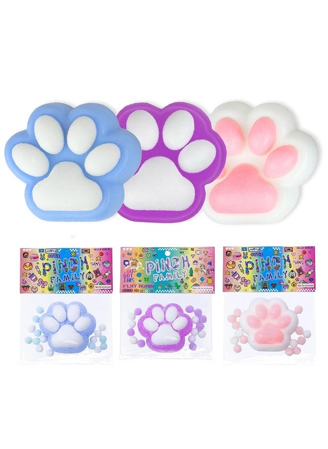 squishy Squishy Cat Paws Squishies Toys, Mochi Squishy Sensory Toys Fidget Toys Stress Relief 3Pcs  - Image 1
