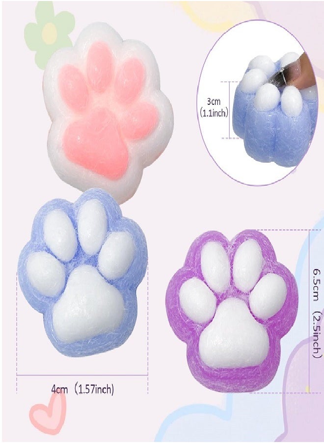 squishy Squishy Cat Paws Squishies Toys, Mochi Squishy Sensory Toys Fidget Toys Stress Relief 3Pcs  - Image 2