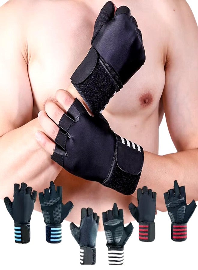 HHADEK Gym Gloves for Men and Women, Weightlifting Gloves with Padded Palm, Fingerless Design for Maximum Grip, Bodybuilding & Fitness Training, Wrist Support Straps for Injury Prevention (White, L) - Image 3